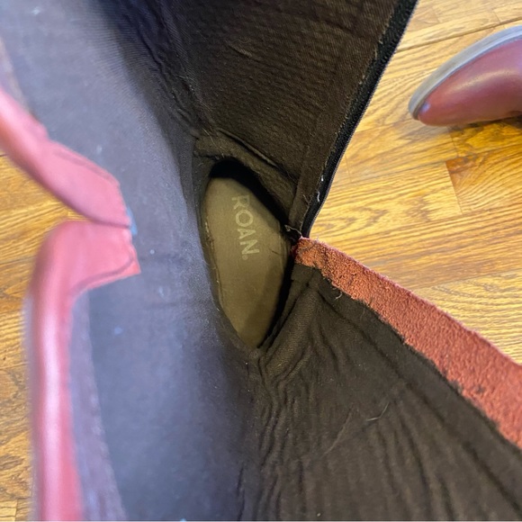 Roan Date Burgundy Napa Leather Riding Boots Size 9 - Picture 9 of 11